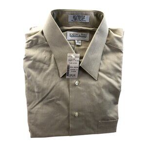 NWT Joseph & Feiss Mens Dress Shirt Size 16.5 Neck Beige Classic Workwear Casual